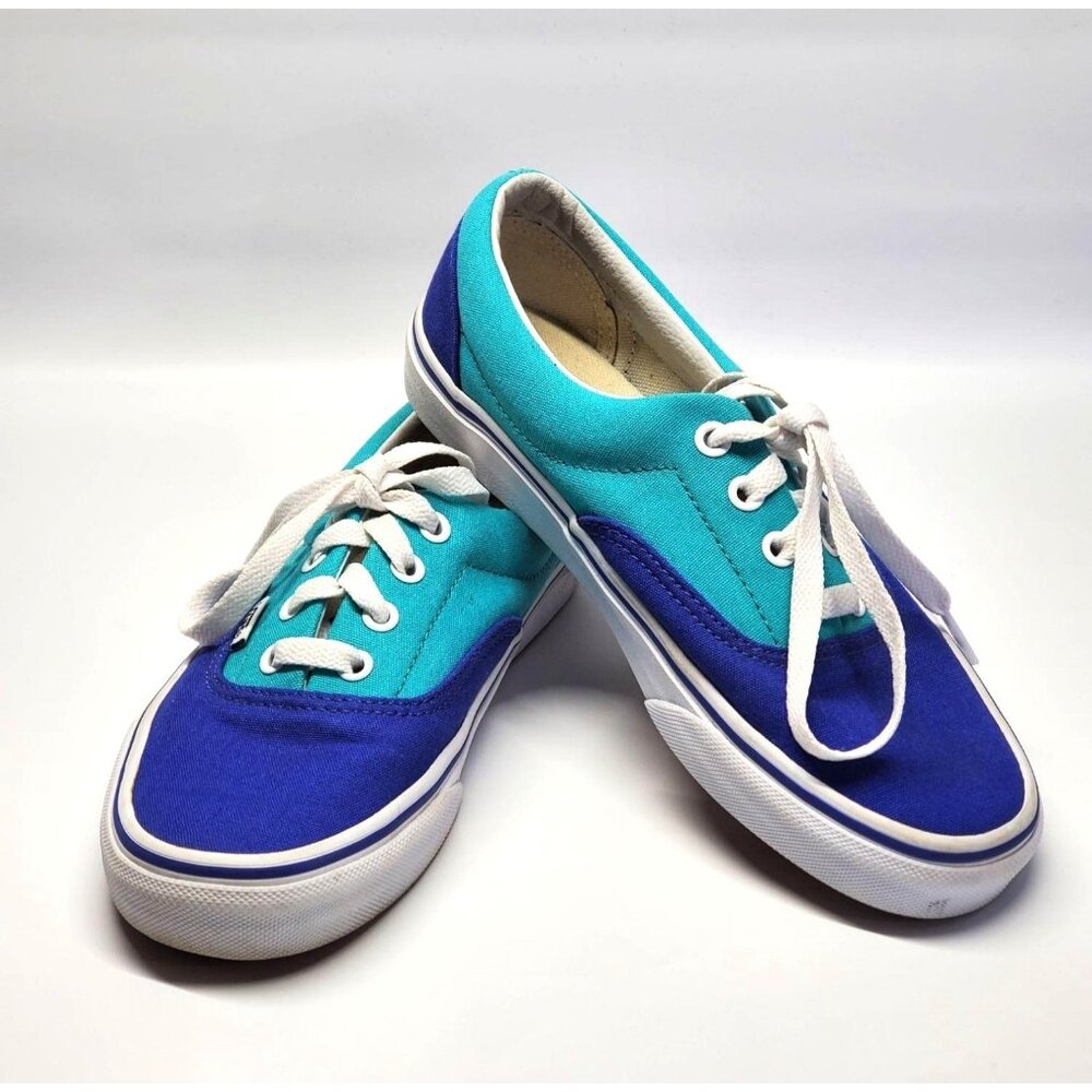 Vans Blue and Teal Boy's Classic Sneakers Unisex Canvas Casual Shoes sz 5.5 306